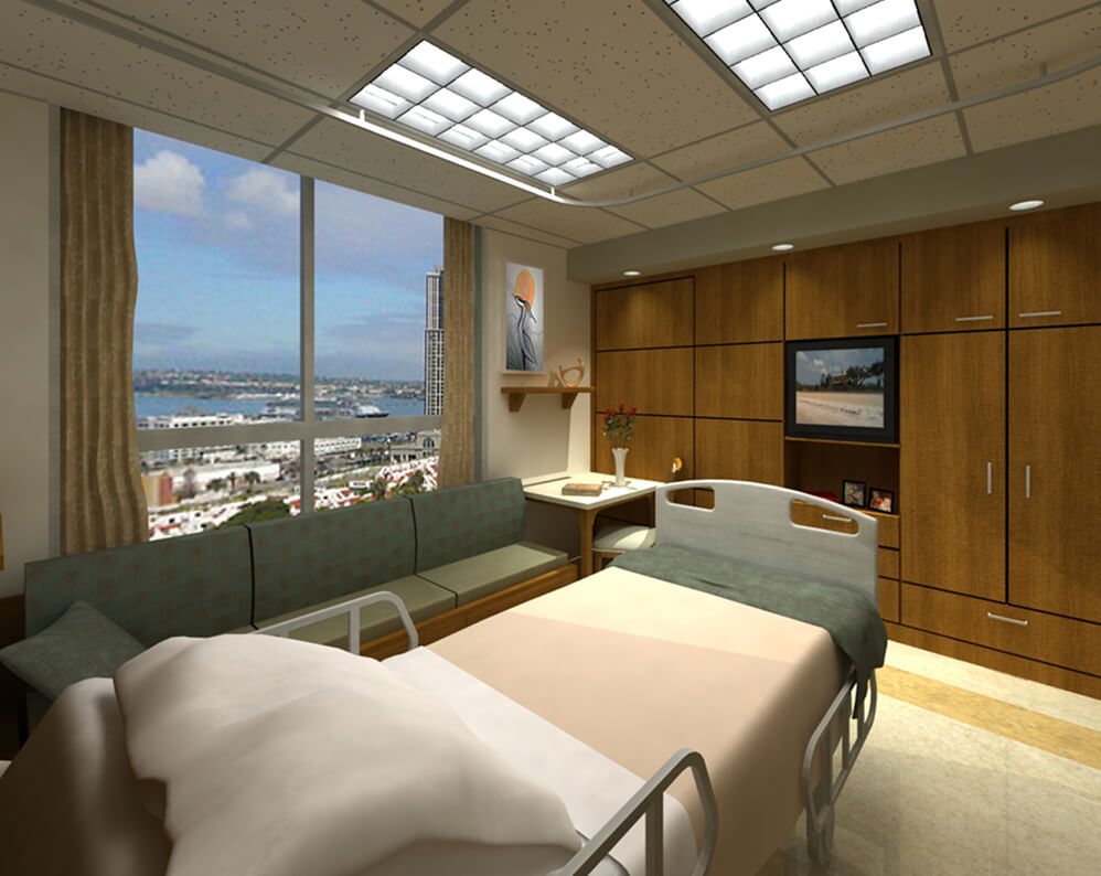 small patient room renovation hospital bed private recovery room healthcare remodel